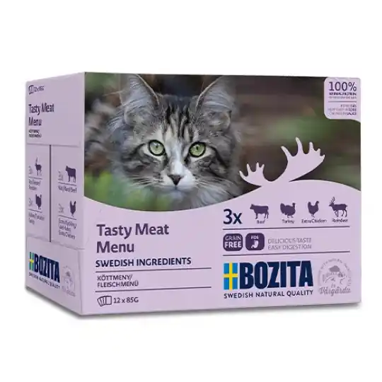 Bezpieczna płatność Bozita Kawałki w Sosie z Mięsem Multibox - mokra karma dla kota - 12 x 85g