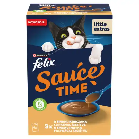 PURINA Felix Sauce Time Box Kurczak, indyk - mokra karma dla kota - 6x40g Wysoka jakość