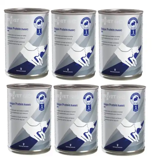 Wybór klientów TROVET Unique Protein UPR z królikiem - mokra karma dla psa i kota - 6x400 g