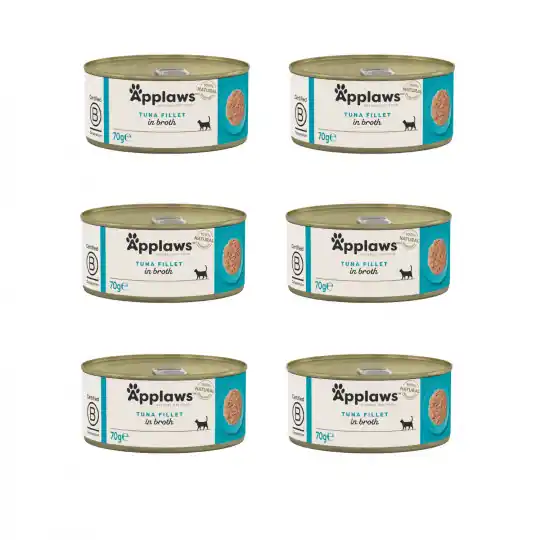 APPLAWS Filet z tuńczyka w rosole - mokra karma dla kota - 6x70g Tylko dziś