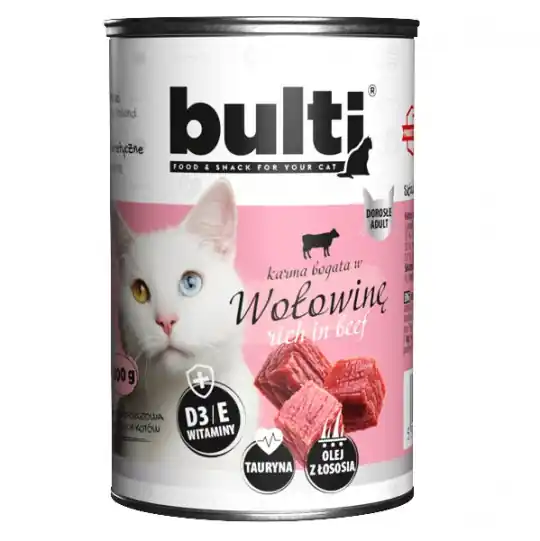BULTI Mielonka bogata w wołowinę - mokra karma dla kota - 400g Oferta czasowa