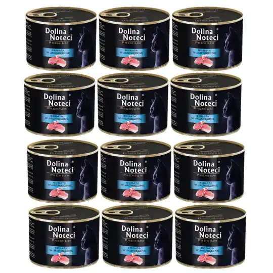 DOLINA NOTECI Premium bogata w jagnięcinę - mokra karma dla kota - 12x185g Popularny