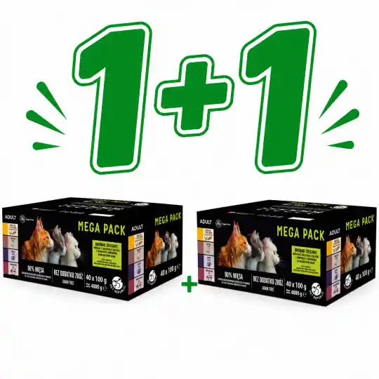 PETREPUBLIC Mega Pack Kurczak z cielęciną, Kaczka, Indyk, Wołowina Box - mokra karma dla kota - 2x(40x100g) Premium