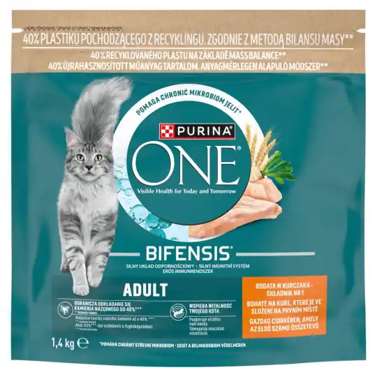 PURINA One Bifensis Adult Bogata w kurczaka - sucha karma dla kota - 1,4kg Dostępne od ręki