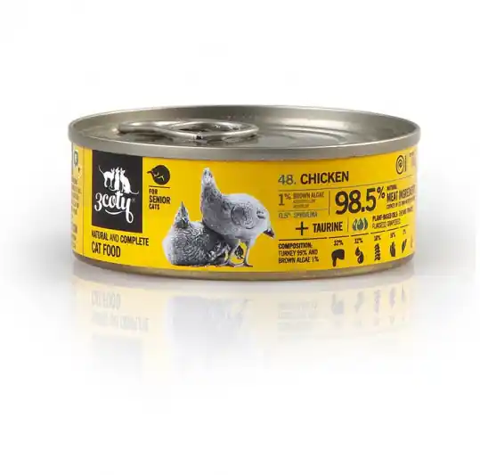 Oferta czasowa 3COTY Kurczak ze spiruliną Senior Mono - mokra karma dla kota - 80g
