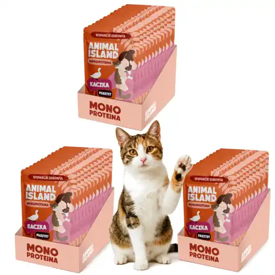 ANIMAL ISLAND Mono Kaczka - mokra karma dla kota - 30x100g Do wyczerpania zapasów