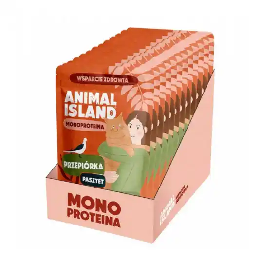 ANIMAL ISLAND Mono Przepiórka - mokra karma dla kota - 12x100g Wyjątkowa oferta