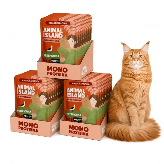 Super okazja ANIMAL ISLAND Mono Przepiórka - mokra karma dla kota - 30x100g
