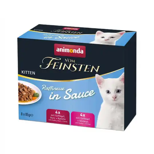 Łatwy zwrot ANIMONDA Vom Feinsten Kitten Raffinesse in sauce Box - mokra karma dla kota - 8x85g