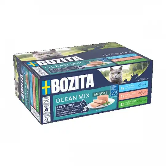 BOZITA Mousse Mix z oceanu Box - mokra karma dla kota - 12x85g Hit cenowy