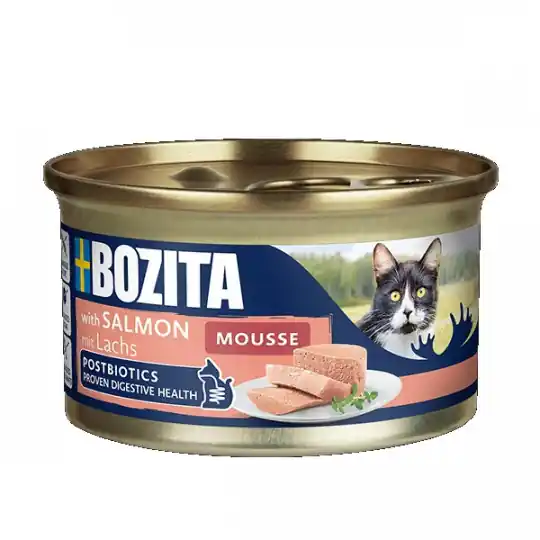 BOZITA Mousse Mus z łososiem - mokra karma dla kota - 85g Ostatnia szansa