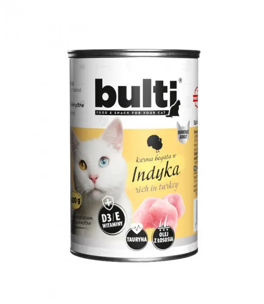 BULTI Mielonka bogata w indyka - mokra karma dla kota - 400g Zamów dziś