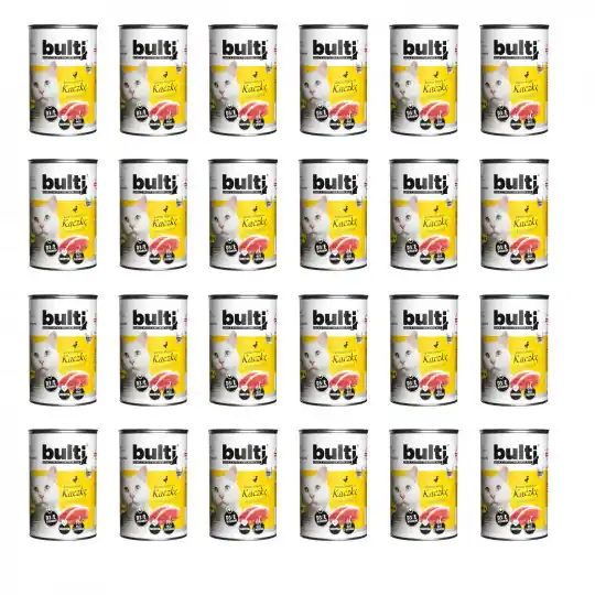 BULTI Mielonka bogata w kaczkę - mokra karma dla kota - 24x400g Promocja