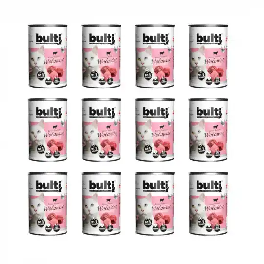 BULTI Mielonka bogata w wołowinę - mokra karma dla kota - 12x400g Wysoka jakość