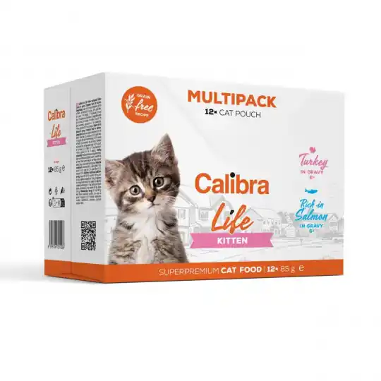 Darmowy zwrot CALIBRA Cat Life pouches Kitten Multipack Box - mokra karma dla kota - 12x85g