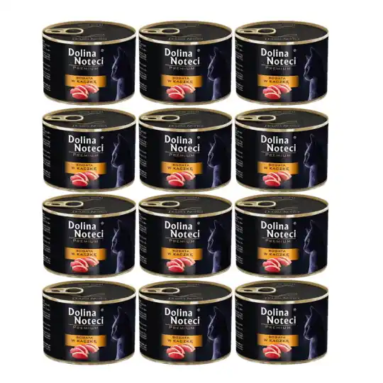 DOLINA NOTECI Premium Bogata w kaczkę - mokra karma dla kota - 12x185g Wybór klientów