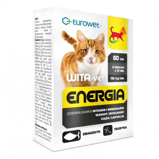 Zniżka EUROWET Wita-Vet Energia - suplementy dla kota - 60 tabletek