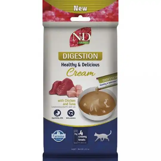 FARMINA N&D Quinoa Cat Digestion Cream with Chicken & Tuna box – przysmak dla kota – 4x15g Dodaj do koszyka