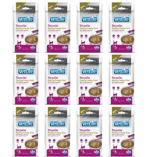 Bezpieczna płatność FARMINA Vet Life Cat Struvite Creamy treat with Chicken & Tuna box – przysmak dla kota – 12x(4x15g)