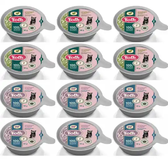 FOLK Kitten Delikatne danie dla malucha MIX smaków - mokra karma dla kota - 12x85g Dostępne od ręki