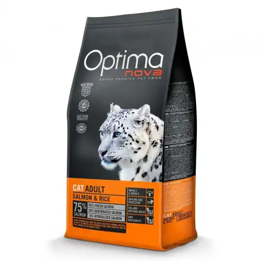 OPTIMANOVA Cat Salmon & Rice - sucha karma dla kota - 8kg Tani