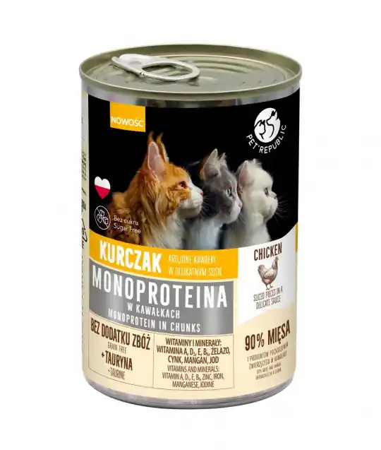 Super okazja PET REPUBLIC Mono Kurczak w sosie - mokra karma dla kota - 400 g