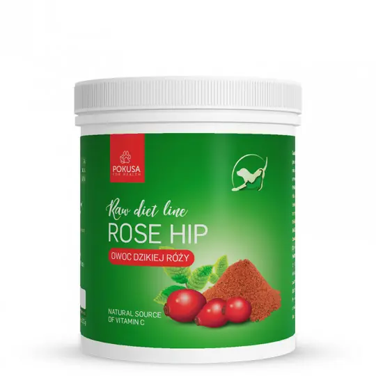 Nowy POKUSA RawDietLine Rose Hip - owoc dzikiej róży dla psa i kota - 200g