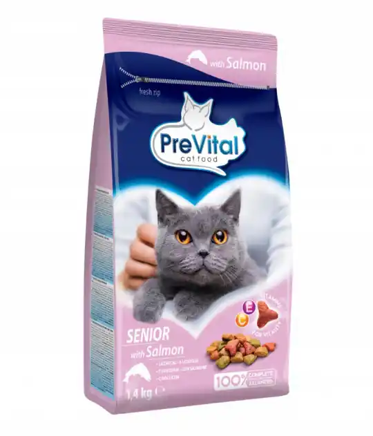 PREVITAL Senior Łosoś - sucha karma dla kota - 1,4kg Nowość
