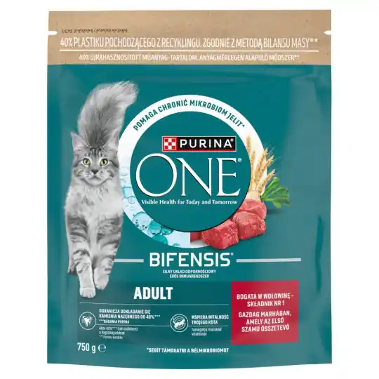 PURINA One Bifensis Adult Bogata w wołowinę - sucha karma dla kota - 750g Tani