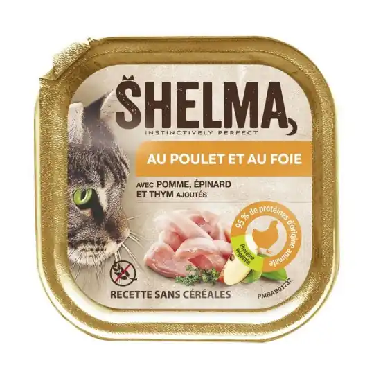 SHELMA Pasztet z kurczakiem i wątróbką - mokra karma dla kota - 100g Nowość