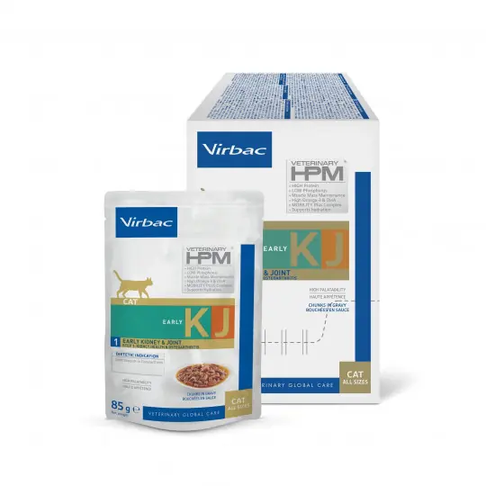 VIRBAC Early Kidney & Joint KJ1 Stawy i wsparcie nerek Box - mokra karma dla kota - 12x85g Popularny