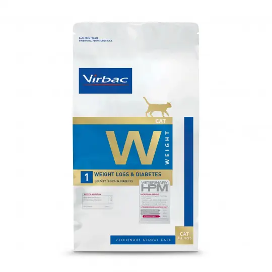 Ostatnie sztuki VIRBAC HPM Weight loss & Diabetes Odchudzanie i cukrzyca - sucha karma dla kota - 1,5kg