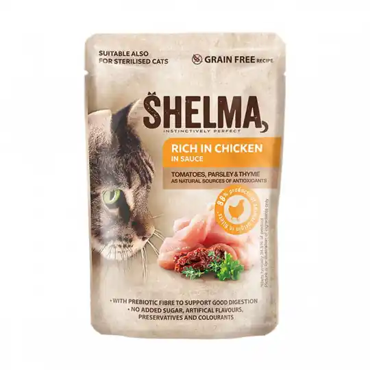 SHELMA Bogata w kurczaka w sosie - mokra karma dla kota - 85g Najlepsza cena
