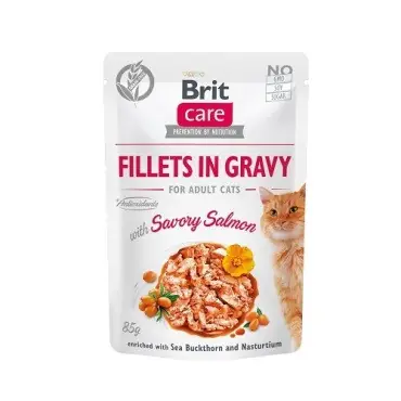 BRIT CARE CAT SASZETKI DLA KOTA filety z łososiem w sosie Darmowy zwrot