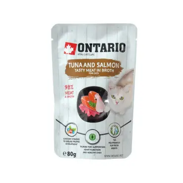 ONTARIO KARMA DLA KOTA saszetki z tuńczykiem i łososiem w rosole Wyjątkowa oferta