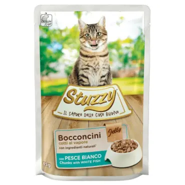 Cena promocyjna STUZZY CAT MOKRA KARMA DLA KOTA Z BIAŁĄ RYBĄ W GALARETCE
