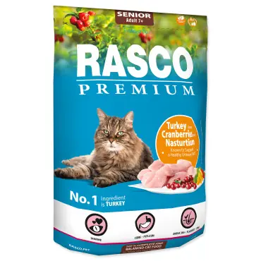 RASCO PREMIUM CAT SENIOR KARMA DLA KOTA - z indykiem żurawiną i nasturcją Popularny