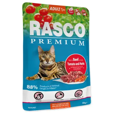 RASCO PREMIUM KARMA DLA KOTA - wołowina w pomidorach z ziołami fileciki w sosie Wybór klientów