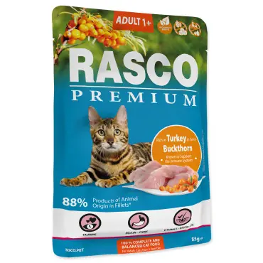 RASCO PREMIUM KARMA DLA KOTA - indyk z rokitnikiem fileciki w sosie Taniej