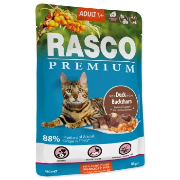 RASCO PREMIUM KARMA DLA KOTA - kaczka z rokitnikiem fileciki w sosie Taniej