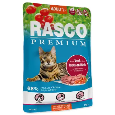 RASCO PREMIUM KARMA DLA KOTA - cielęcina w pomidorach z ziołami fileciki w sosie Zamów teraz