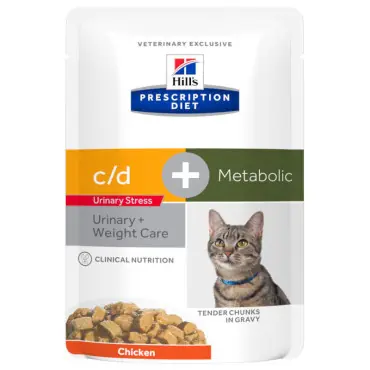 Bezpieczna płatność HILLS PRESCRIPTION DIET FELINE C/D URINARY STRESS + METABOLIC MOKRA KARMA DLA KOTA z kurczakiem w sosie