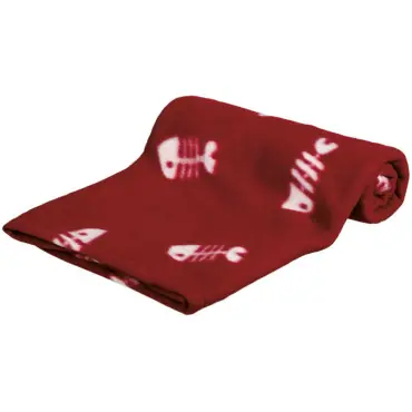 TRIXIE KOC DLA KOTA BLANKET bordowy w białe ryby Zamów teraz