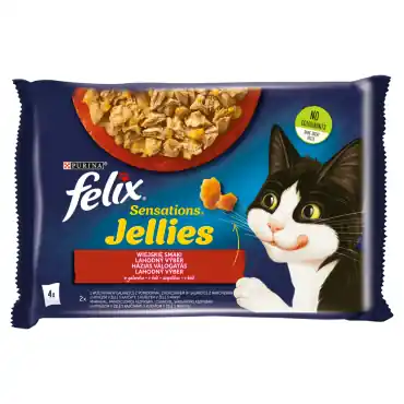 Ekspresowa dostawa FELIX SENSATIONS KARMA DLA KOTA WIEJSKIE SMAKI W GALARETCE z wołowiną i kurczakiem