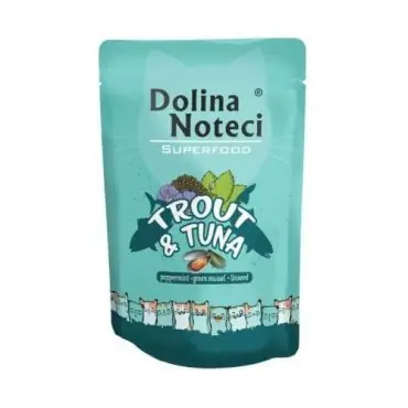 DOLINA NOTECI SUPERFOOD PSTRĄG I TUŃCZYK saszetka dla kota Bezpieczna płatność