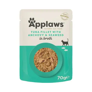 Hit sprzedaży APPLAWS CAT TUŃCZYK ANCHOIS I WODOROSTY W BULIONIE