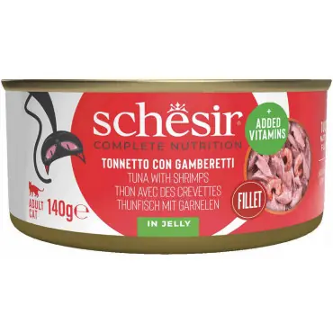 SCHESIR CAT MOKRA KARMA DLA KOTA tuńczyk w krewetkami i ryżem w galaretce Oferta