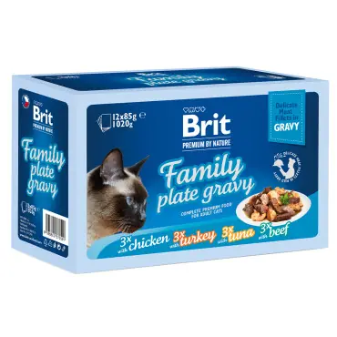 Bezpieczne zakupy BRIT PREMIUM CAT FAMILY ZESTAW SASZETEK DLA KOTA filety w sosie