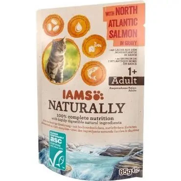 Nowość IAMS CAT NATURALLY MOKRA KARMA DLA KOTA - z łososiem atlantyckim