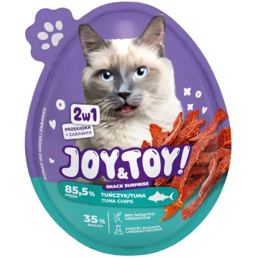 JOY&TOY JAJKO Z NIESPODZIANKĄ - PRZEKĄSKA O SMAKU TUŃCZYKA 20g + ZABAWKA DLA KOTA Dodaj do koszyka